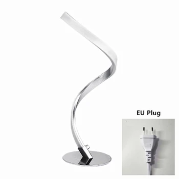 Ustvarjalne EU/ZDA Plug Spirala LED Namizna Svetilka Domači Dnevni Sobi nočno omarico Dotik Noč, Luči za Branje Dekoracijo