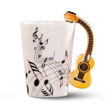 Ustvarjalne novost kitara ročaj keramične skodelice brezplačne spektra, kava, mleko, čaj pokal osebnost vrč edinstven glasbeni instrument darilo pokal