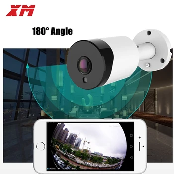 VR 180° 1080P POE avdio IP Kamera 2MP Bullet CCTV IP Kamera ONVIF 2.0 za POE NVR Sistem Nepremočljiva Prostem Night Vision H. 265+
