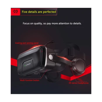 VR shinecon 3D Google Kartonske VR Pro Različica VR Virtualne Realnosti Očala 3D Smart Bluetooth Brezžični Daljinski upravljalnik Gamepad