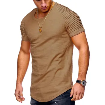 Vroče Prodajo Poletje Kratkimi Rokavi Moški Majica Bombaž Meša Trdna Mens T-shirt Priložnostne Slim Tee Shirt Homme
