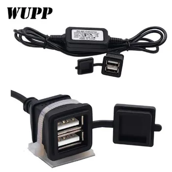WUPP Nepremočljiva 5V 3A Avto, motorno kolo, Dvojni Polnilnik USB Napajanje Socket Adapter za Polnilnik za Polnjenje DC12V