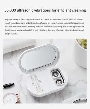 Xiaomi Eraclean Kontaktne Leče Primeru Čiščenje Polje Prenosna Polnilna Avtomatski Ultrazvočni Čistilec Za Pranje Odpraviti Bakterije