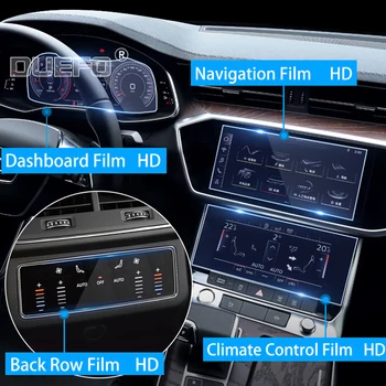 Za Audi A6 C8 A7 2018 2019 2020 Stekla Avtomobila Navigacijski Zaslon Zaščitni Film, Radio, GPS LCD Armaturno Ploščo ščitnik Dodatki