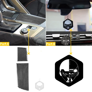 Za Chevrolet Corvette C7-2019 Ogljikovih Vlaken Center Shranjevanje Cupholder Pokrov Plošče Nalepki Notranjosti 3D Avto Dodatki