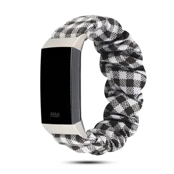 Za Fitbit Polnjenje 4 Band Scrunchie Elastična Watch Pasu Trak Zapestnica za Fitbit Polnjenje 4 3 Manšeta Pametno Gledati Dodatki