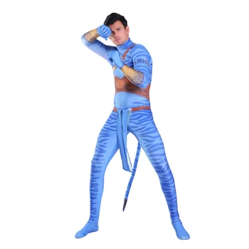 Zentai Bodyuit Avatar 2 Cosplay Oblačila Filma Jake Sully Neytiri Spandex Stranke Halloween Mens Obleko Oblačila