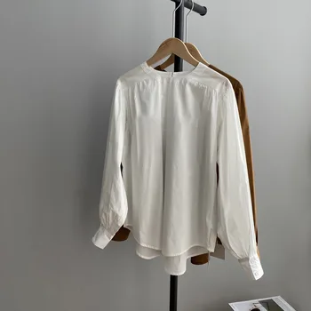 Ženske Elegantno Belo Bluzo 2020 Pomlad Luč Sleeve Solid Color Korejski Majica Nove Dame Vrhovi Ženski, Ki Je Na Zalogi